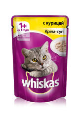 Whiskas для кошек крем-суп с курицей 85 гр.